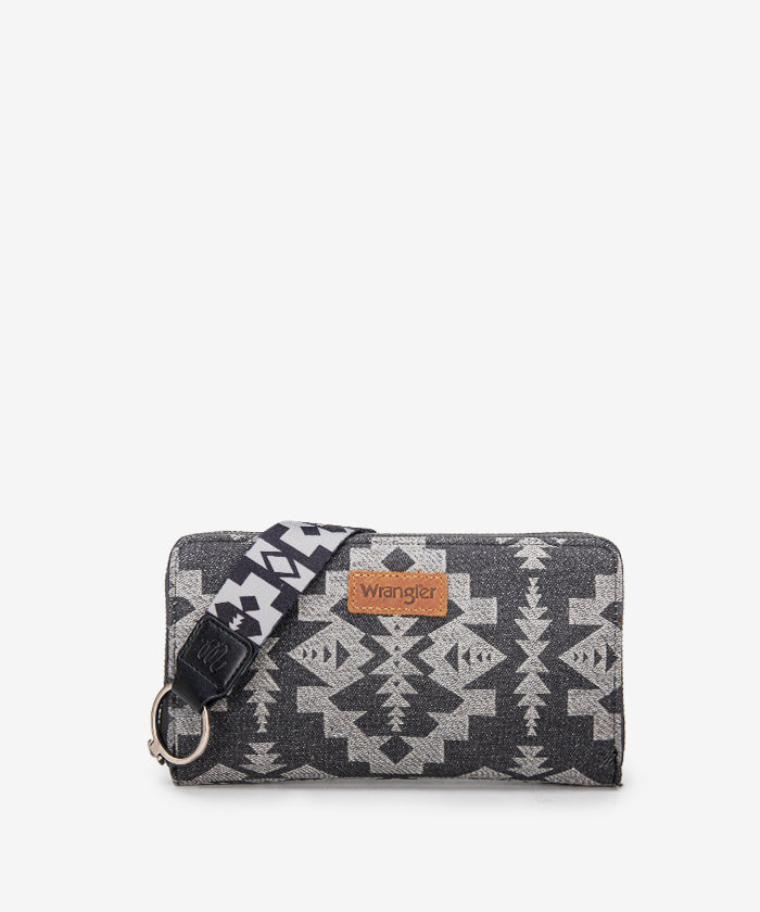 Wrangler All-Over Aztec Print Wristlet Black