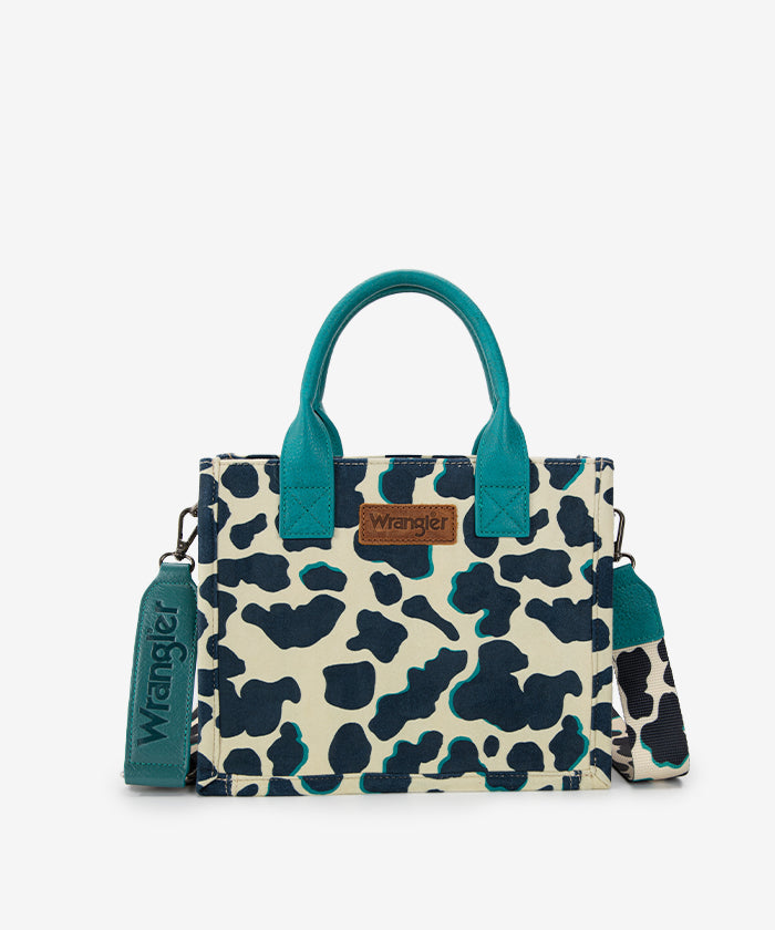 Wrangler All-over Leopard Print Tote Bag Turquoise