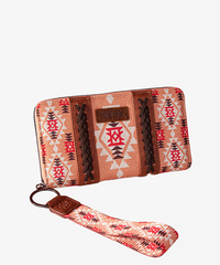 Wrangler Allover Aztec Dual Sided Print Canvas Wallet - Montana West World