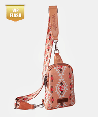 Wrangler Southwestern Allover Aztec Print Sling Bag - Montana West World