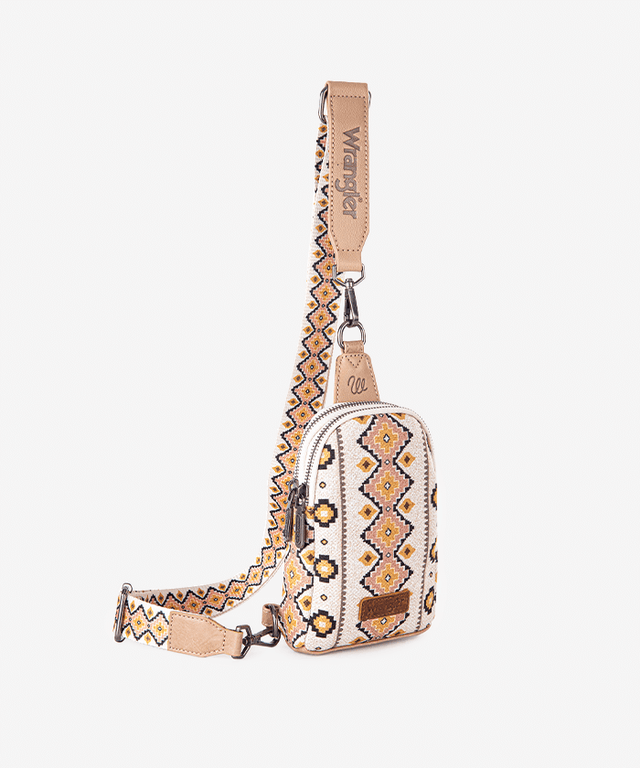 Montana West Western Sling Bag For Women - Crossbody Fanny Pack With Guitar Strap, 5.5x8x2 Inches, Antique Stud Details