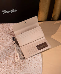 Wrangler Aztec Embroidered Wallet Tan