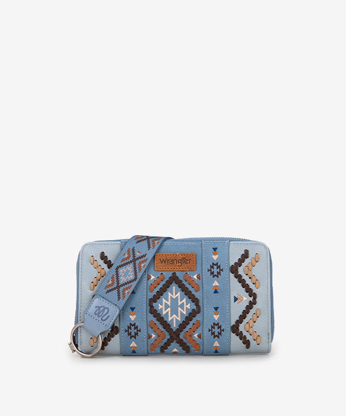 Wrangler Aztec Embroidered Whipstitch Wristlet Jean