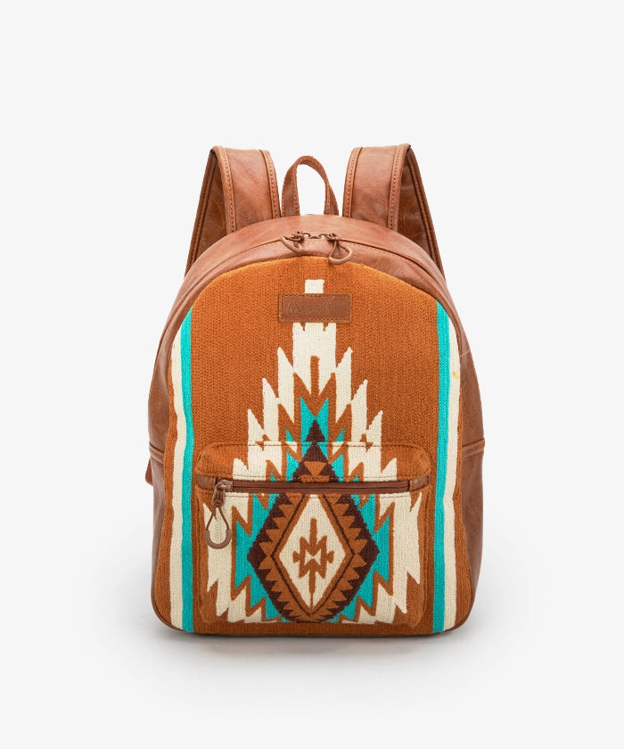 Wrangler Aztec Knitted Backpack Brown