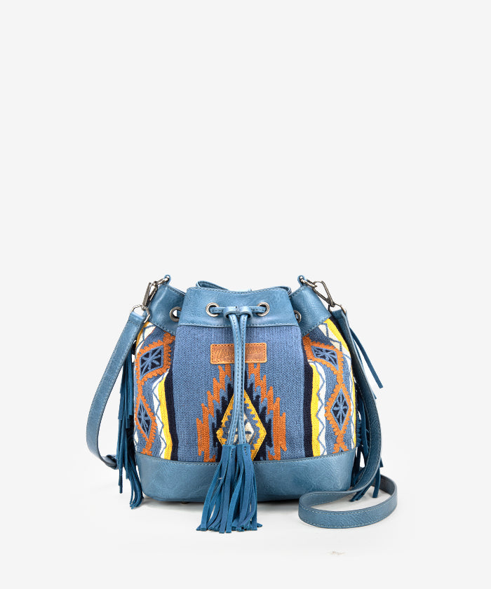 Wrangler Aztec Knitted Bucket Bag Jean