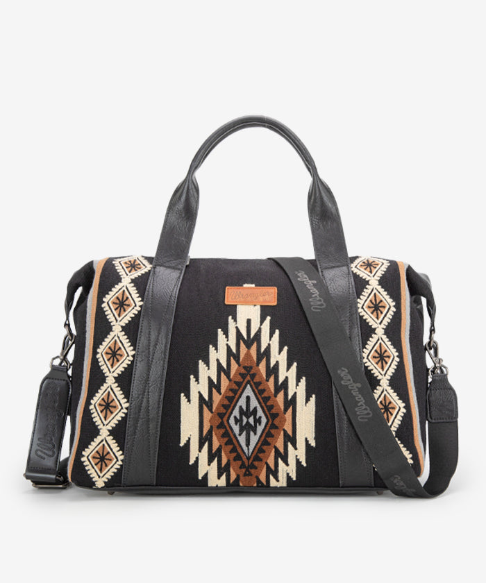 Wrangler Aztec Knitted Trolley Sleeve Duffle Bag