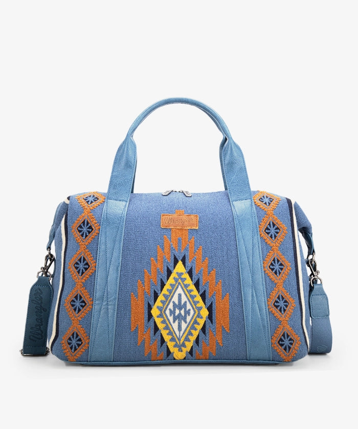 Wrangler Aztec Knitted Duffle Bag Jean