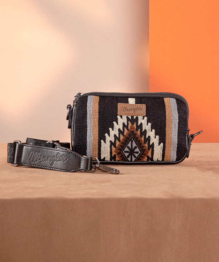 Wrangler Aztec Knitted Wristlet Black