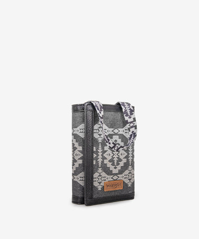 Wrangler Aztec Print Bi-fold Phone Case Black