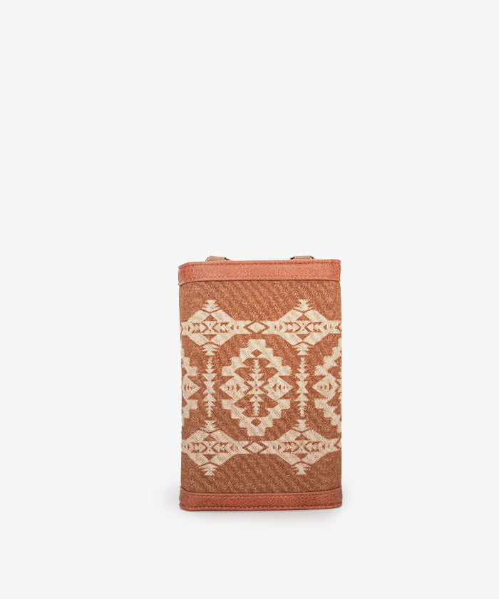 Wrangler Aztec Print Bi-fold Phone Case Brown