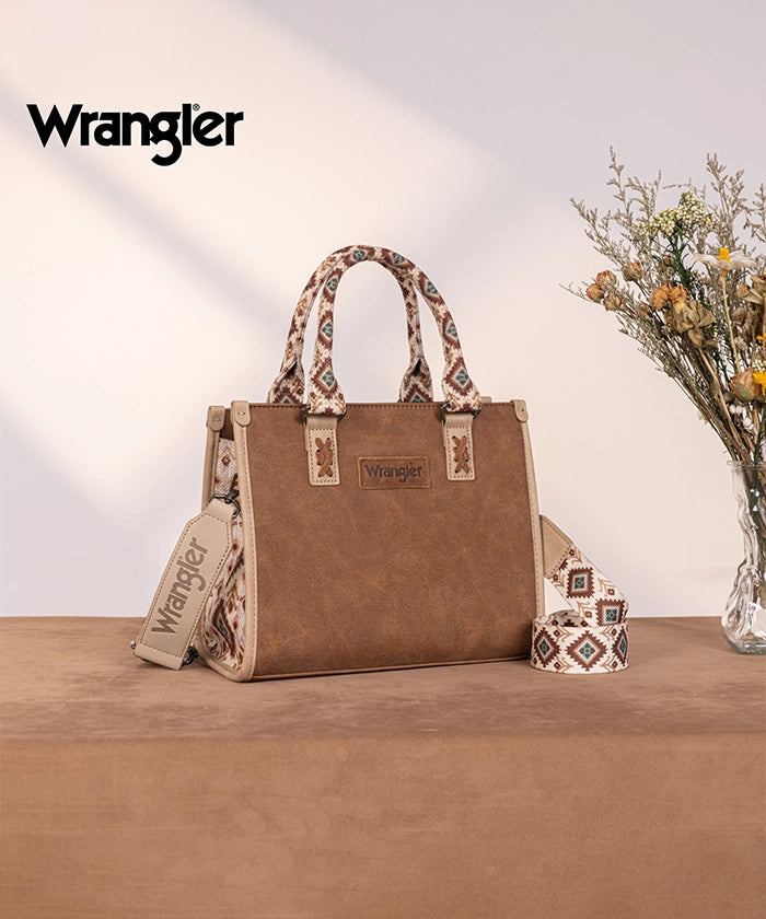 Wrangler Aztec Print Tote Bag Brown