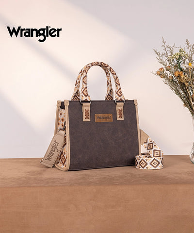 Wrangler Aztec Print Tote Bag Coffee