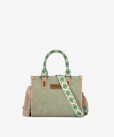 Wrangler Aztec Print Tote Bag Green