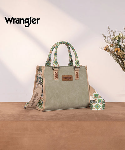 Wrangler Aztec Print Tote Bag Green