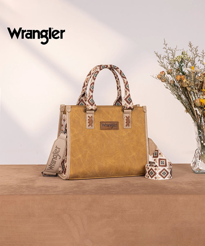 Wrangler Aztec Print Tote Bag Light Brown