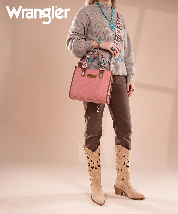 Wrangler Aztec Print Tote Bag Pink