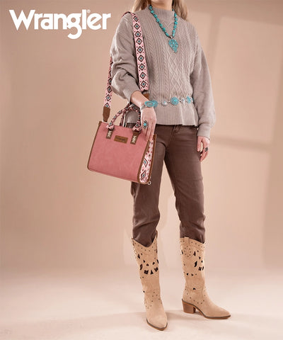 Wrangler Aztec Print Tote Bag Pink