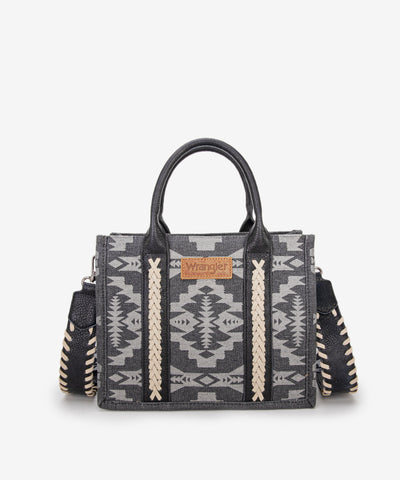 Wrangler Aztec Print Tote Bag Set Black