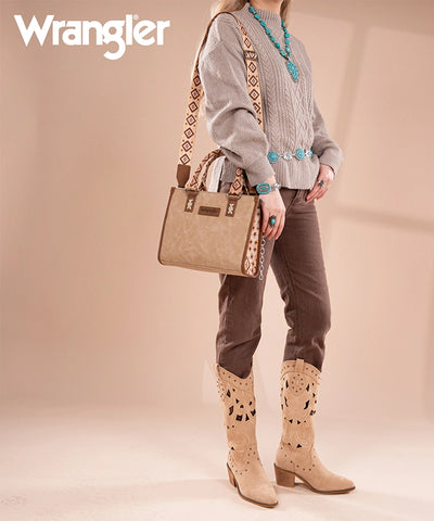 Wrangler Aztec Print Tote Bag Tan