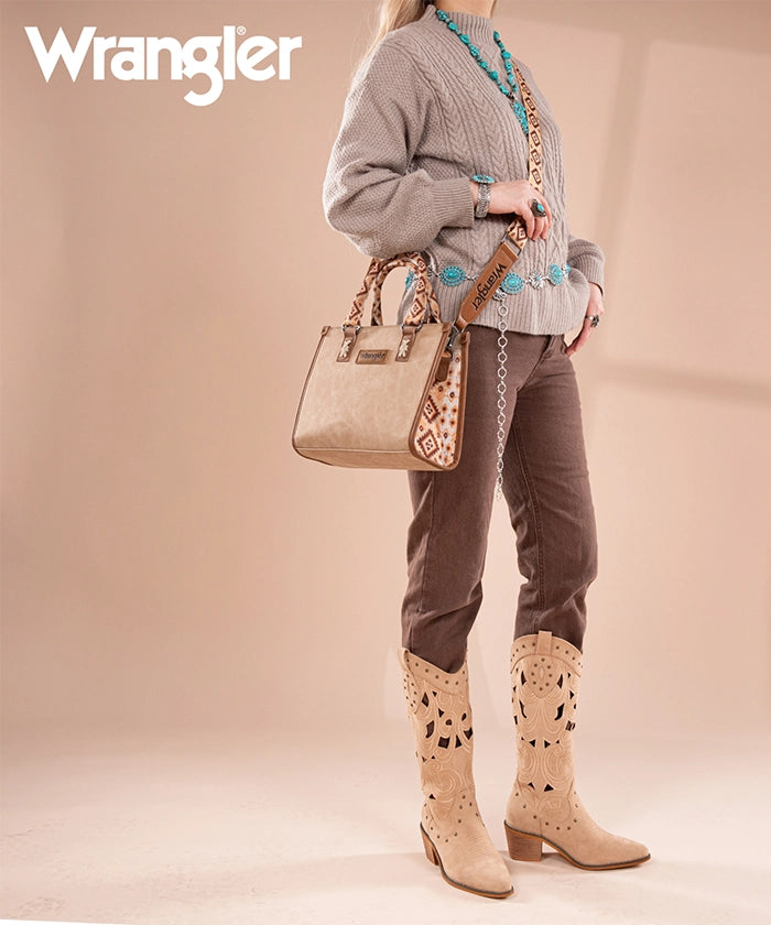 Wrangler Aztec Print Tote Bag Tan