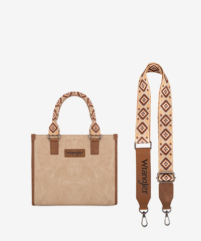 Wrangler Aztec Print Tote Bag Tan