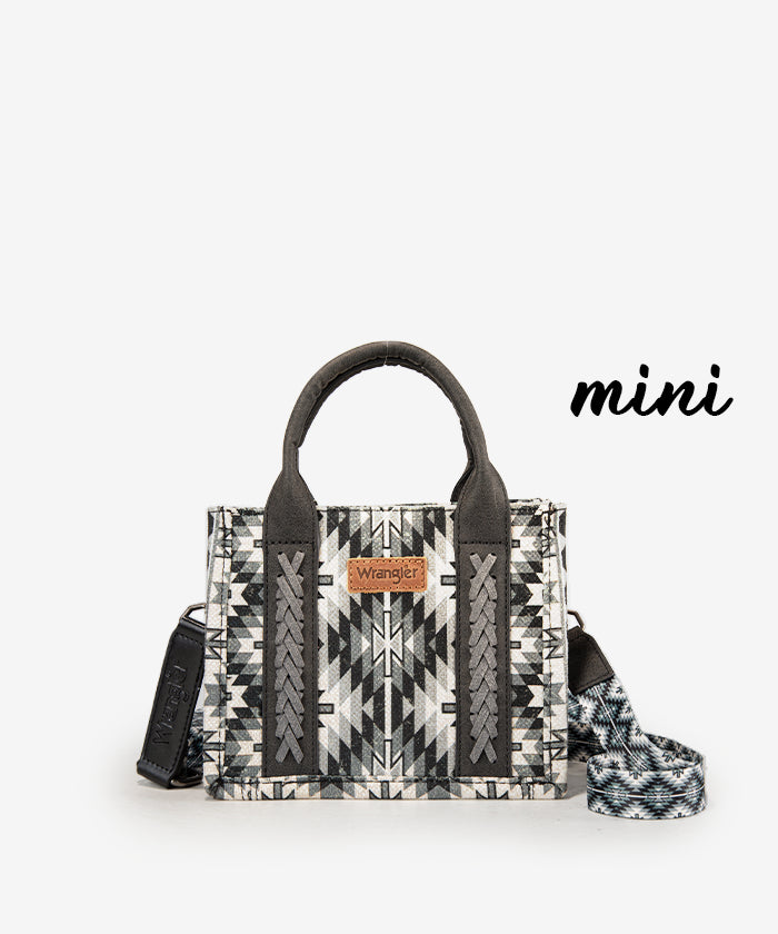 Wrangler_Aztec_Print_Whipstitch_Canvas_Mini_Tote_Bag Black