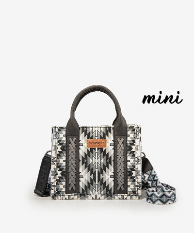 Wrangler_Aztec_Print_Whipstitch_Canvas_Mini_Tote_Bag Black
