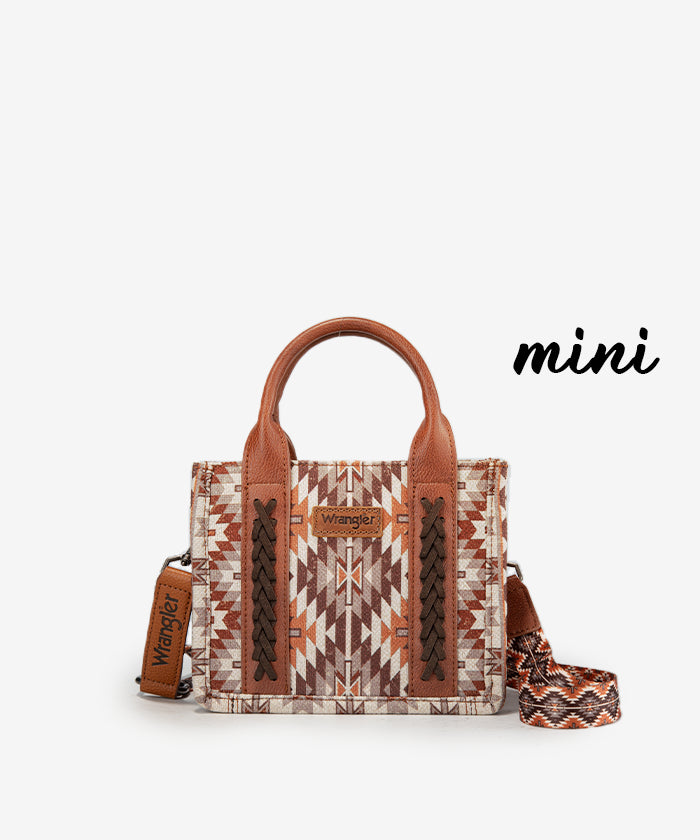 Wrangler_Aztec_Print_Whipstitch_Canvas_Mini_Tote_Bag Brown