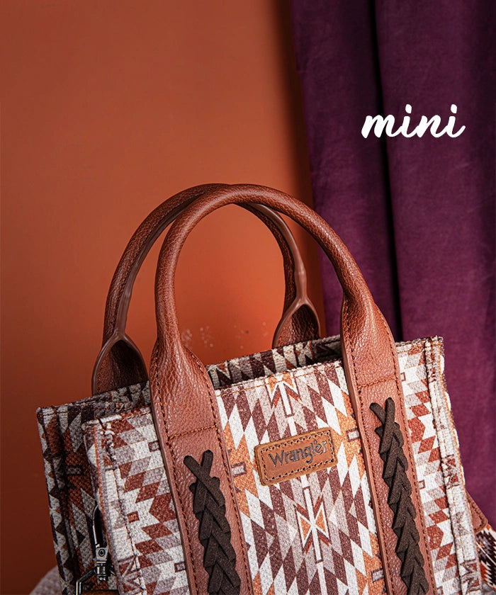 Wrangler_Aztec_Print_Whipstitch_Canvas_Mini_Tote_Bag Brown