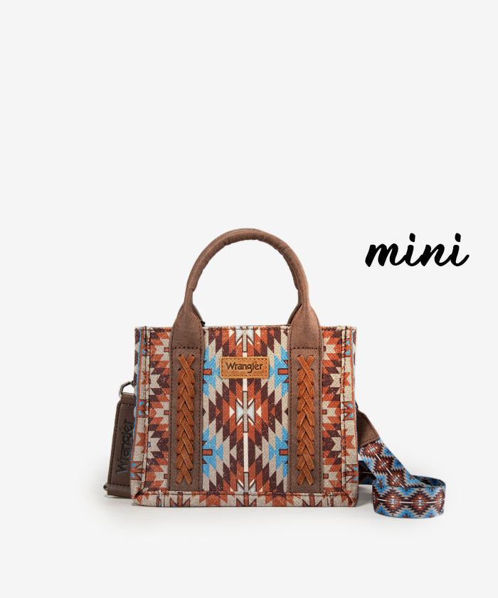 Wrangler_Aztec_Print_Whipstitch_Canvas_Mini_Tote_Bag Coffee