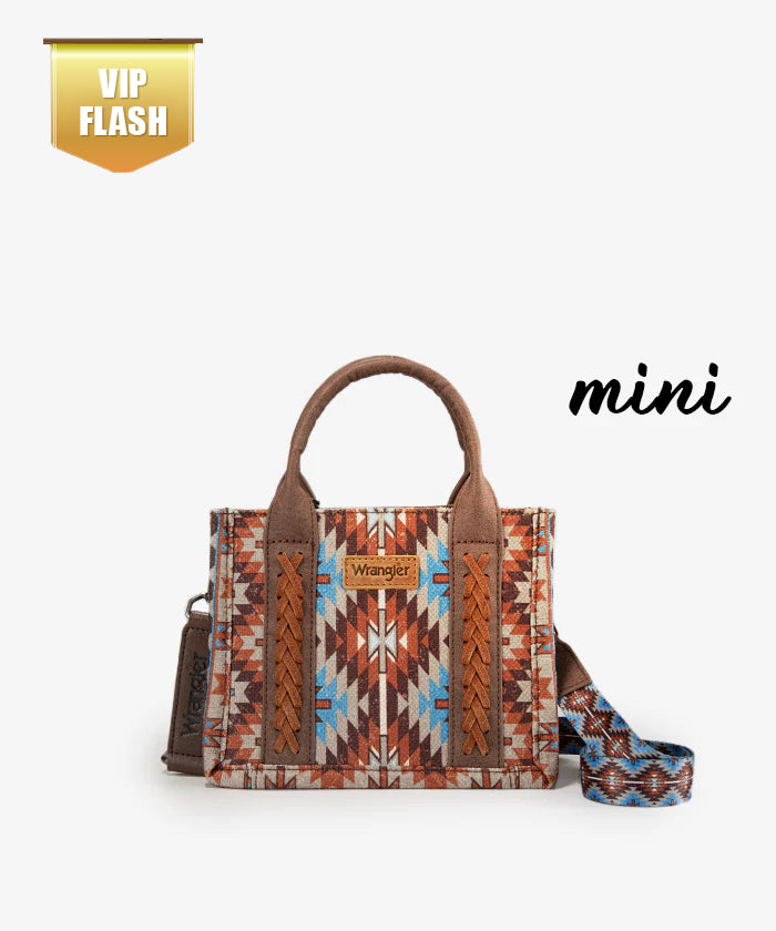 Wrangler_Aztec_Print_Whipstitch_Canvas_Mini_Tote_Bag Coffee
