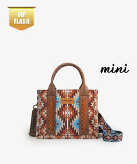 Wrangler_Aztec_Print_Whipstitch_Canvas_Mini_Tote_Bag Coffee