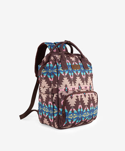 Wrangler Aztec Printed Callie Backpack Coffee