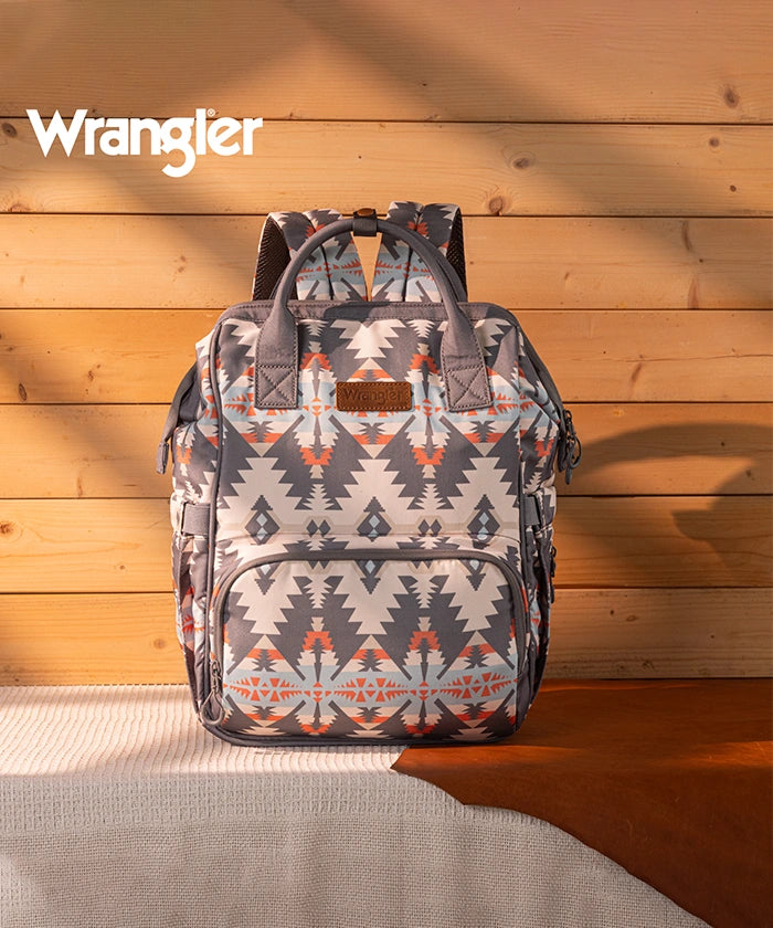 Wrangler Aztec Printed Callie Backpack Grey