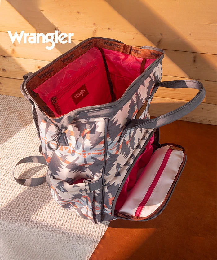 Wrangler Aztec Printed Callie Backpack Grey