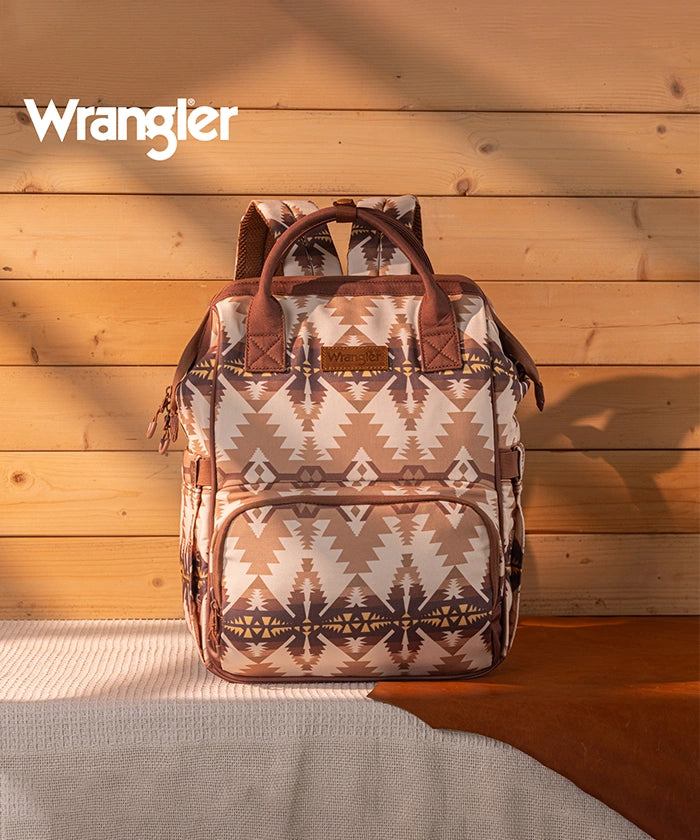 Wrangler Aztec Printed Callie Backpack Tan