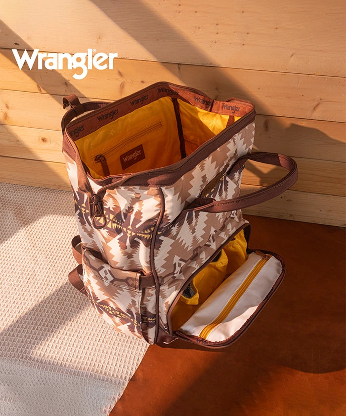 Wrangler Aztec Printed Callie Backpack Tan