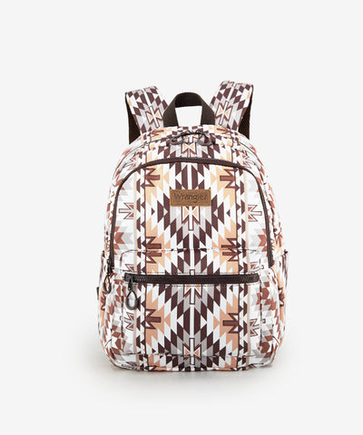 Wrangler Aztec Printed Laptop Backpack Brown