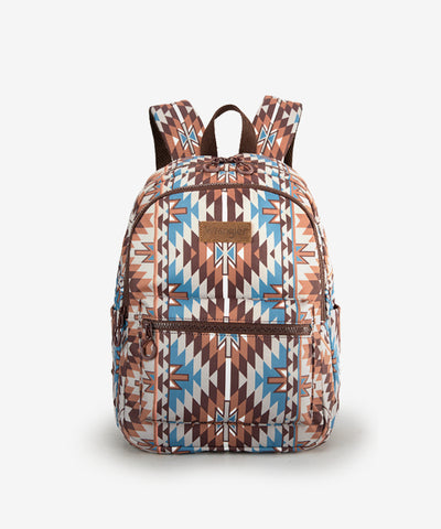 Wrangler Aztec Printed Laptop Backpack Coffee