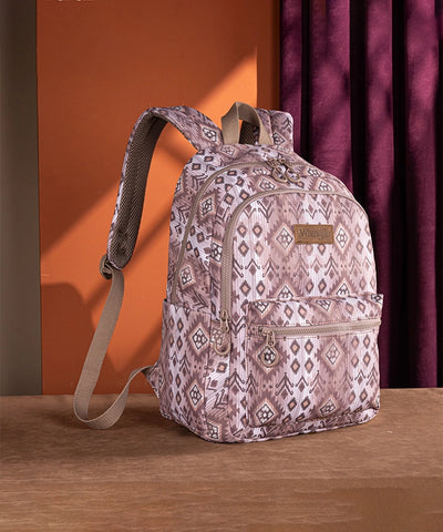 Wrangler Aztec Printed Laptop Backpack Light Coffee