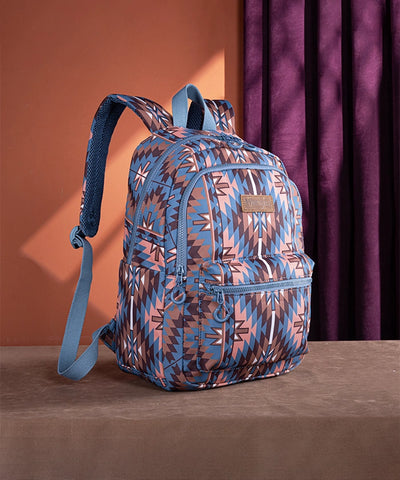 Wrangler Aztec Printed Laptop Backpack Navy