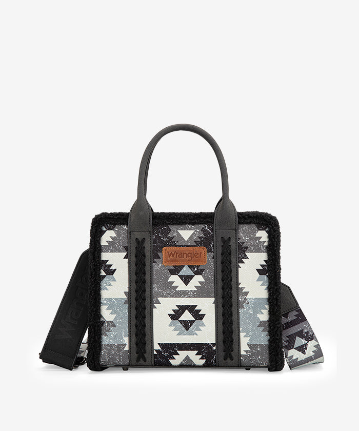 Wrangler_Aztec_Sherpa_Trim_Crossbody_Purse_Black
