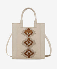 Wrangler Aztec Tribal Embroidered Tote Bag Beige