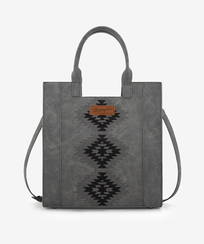 Wrangler Aztec Tribal Embroidered Tote Bag Black