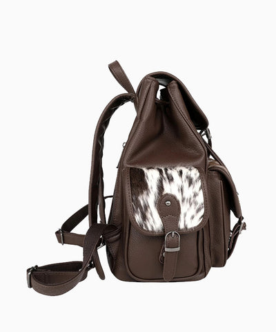Hair on cowhide backpack deals