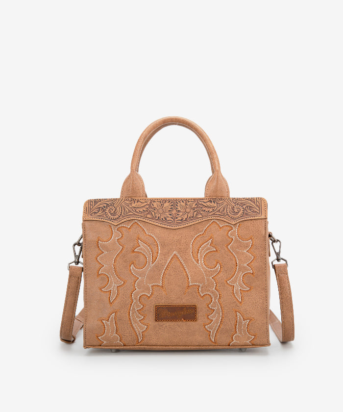 Wrangler_Boot_Scroll_Crossbody_Purse_Khaki