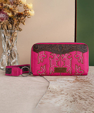 Wrangler_Boot_Stitch_Bifold_Wallet_Hot Pink