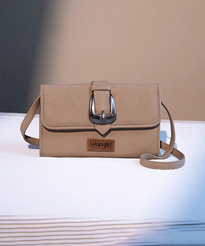 Wrangler Buckle Mini Crossbody Bag Tan