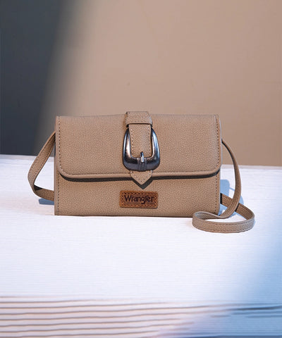 Wrangler Buckle Mini Crossbody Bag Tan