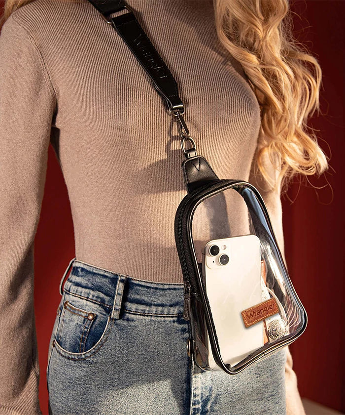 Wrangler Clear Sling Bag Black
